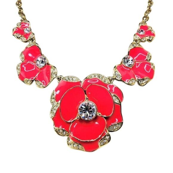 Kate Spade Beach House Pink Floral Statement Necklace - Picture 5 of 7